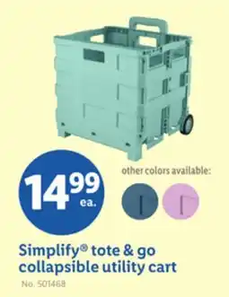 Lidl Simplify tote & go collapsible utility cart offer