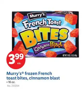 Lidl Murry's frozen French toast bites, cinnamon blast offer