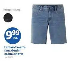 Lidl Esmara men's faux denim casual shorts offer