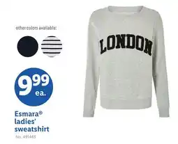 Lidl Esmara ladies' sweatshirt offer
