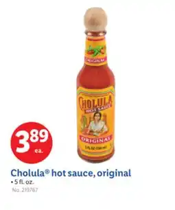 Lidl Cholula hot sauce, original offer