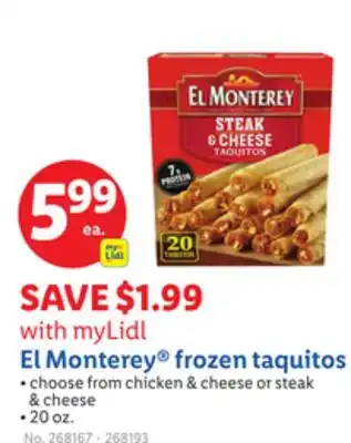 Lidl El Monterey frozen taquitos offer