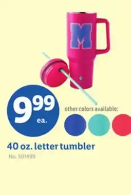 Lidl 40 oz. letter tumbler offer