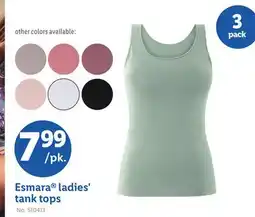 Lidl 3 Esmara ladies' tank tops offer