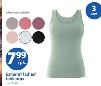 Lidl 3 Esmara ladies' tank tops offer