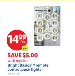 Lidl Bright Basics remote control puck lights offer