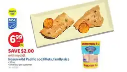 Lidl frozen wild Pacific cod fillets, family size offer
