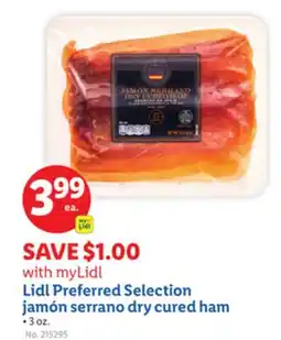 Lidl Preferred Selection jamón serrano dry cured ham offer