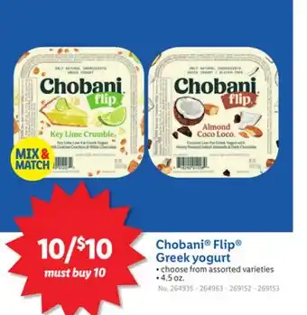 Lidl Chobani Flip Greek yogurt offer