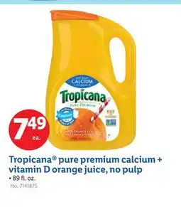 Lidl Tropicana pure premium calcium + vitamin D orange juice, no pulp offer