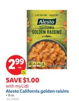 Lidl Alesto California golden raisins offer