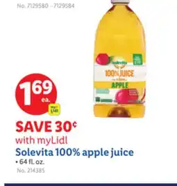 Lidl Solevita 100% apple juice offer