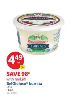 Lidl BelGioioso burrata offer