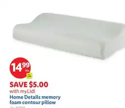 Lidl Home Details memory foam contour pillow offer