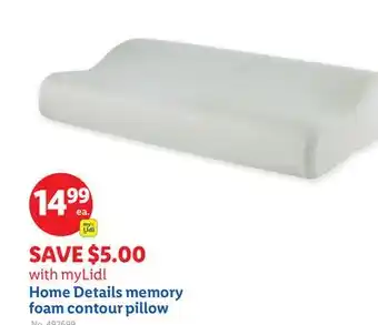 Lidl Home Details memory foam contour pillow offer