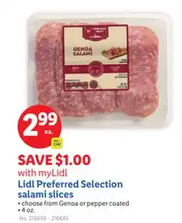 Lidl Lidl Preferred Selection salami slices offer
