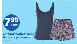 Lidl Esmara ladies' cami & shorts pajama set offer