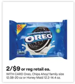 CVS Oreo, Chips Ahoy! family size 12.08-20 oz or Honey Maid 12.2-14.4 oz offer