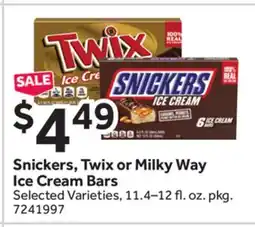 Stop&Shop Snickers, Twix or Milky Way Ice Cream Bars offer