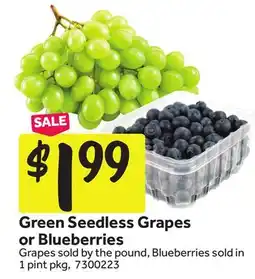 Stop&Shop Green Seedless Grapes or Blueberries offer