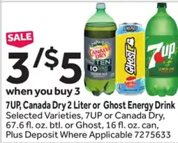 Stop&Shop 7UP, Canada Dry 2 Liter or Ghost Energy Drink offer