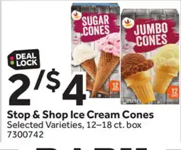 Stop&Shop Stop & Shop Ice Cream Cones offer
