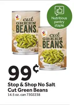 Stop&Shop Stop & Shop No Salt Cut Green Beans offer
