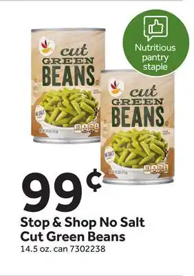 Stop&Shop Stop & Shop No Salt Cut Green Beans offer