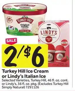 Stop&Shop Turkey Hill Ice Cream or Lindy's Italian Ice offer