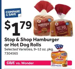 Stop&Shop Stop & Shop Hamburger or Hot Dog Rolls offer