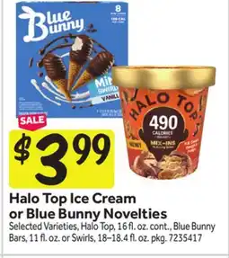 Stop&Shop Halo Top Ice Cream or Blue Bunny Novelties offer