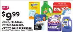 Stop&Shop Dawn, Mr. Clean, Swiffer, Cascade, Downy, Gain or Bounce offer