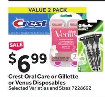Stop&Shop Crest Oral Care or Gillette or Venus Disposables offer