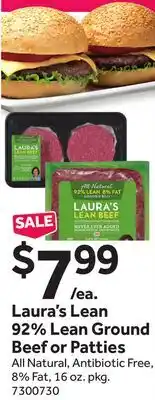 Stop&Shop Laura's Lean 92% Lean Ground Beef or Patties offer