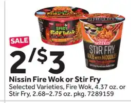 Stop&Shop Nissin Fire Wok or Stir Fry offer