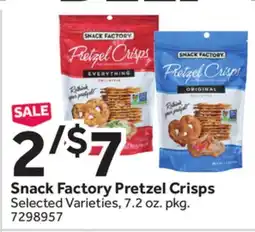 Stop&Shop Snack Factory Pretzel Crisps offer