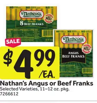 Stop&Shop Nathan's Angus or Beef Franks offer