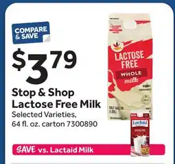 Stop&Shop Stop & Shop Lactose Free Milk offer