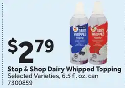 Stop&Shop Stop & Shop Dairy Whipped Topping offer