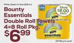 DeCicco & Sons Bounty Essentials Double Roll Towels 4=8 Roll Pkg offer