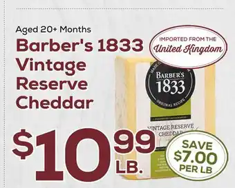 DeCicco & Sons Barber's 1833 Vintage Reserve Cheddar offer