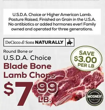 DeCicco & Sons Blade Bone Lamb Chops offer