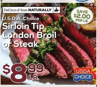 DeCicco & Sons Sirloin Tip London Broil or Steak offer