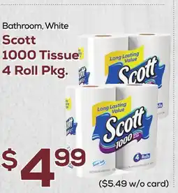 DeCicco & Sons Scott 1000 Tissue 4 Roll Pkg offer