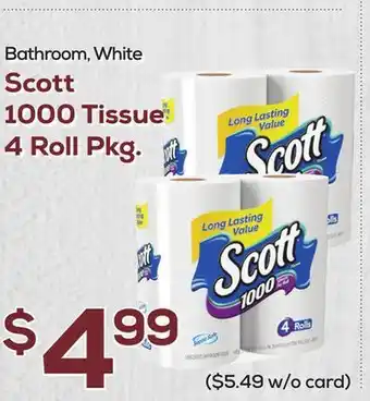 DeCicco & Sons Scott 1000 Tissue 4 Roll Pkg offer