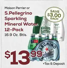 DeCicco & Sons S. Pellegrino Sparkling Mineral Water 12-Pack offer