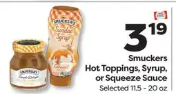 Weis Markets Smuckers Hot Toppings, Syrup, or Squeeze Sauce offer