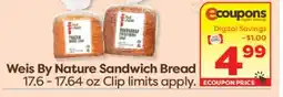 Weis Markets Weis By Nature Sandwich Bread offer