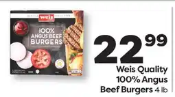 Weis Markets Weis Quality 100% Angus Beef Burgers offer