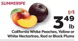 Weis Markets California White Peaches, Yellow or White Nectarines, Red or Black Plums offer